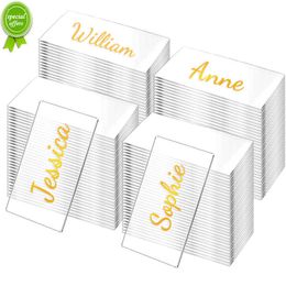 New 30/50Pcs Clear Acrylic Table Place Card Wedding Blank Rectangle Seating Cards Sign Guest Names Tag Birthday Party DIY Decoration