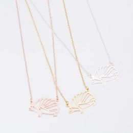 Pendant Necklaces Fashion Cute Hedgehog Creative Necklace Women Gold Colour Charm Jewellery 2023