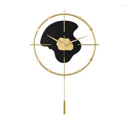 Wall Clocks Metal Creative Giant Modern Clock Living Room Golden Round Nordic Classic Orologio Da Parete Stickers