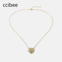 Pendant Necklaces Fashion Jewelry 2023 Simple Zircon Temperament Personalized Heart 18K Gold Plated Exquisite Women's Versatile Necklace