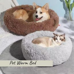 Cat Beds Sofa Small Medium Large Dogs Pet Kennel Round Warm Soft Cushion Mat For Dog Bed Cats Puppy Supplies Accessories