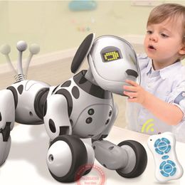 Animais de estimação eletrônicos programável 2.4G sem fio controle remoto inteligente animais de brinquedo robô cão brinquedos de controle remoto crianças 230620