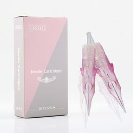 Tattoo Needles 20PcsLot Semi-Permanent Pink Tattoo Cartridge Needles Micropigmentation Permanent Make-Up Eyebrows Eyeliner Lips Microblading 230621