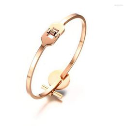 Bangle 2023 Fashion Jewellery Rose Gold Stainless Steel Material Epoxy Open Light Luxury And Femme Bracelet Suitable For Women