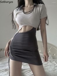 Casual Dresses Dress Women Slim Cozy Asymmetrical Minimalist Hollow Out Fashion All-match Female Stylish Leisure Korean Style Summer Sexy