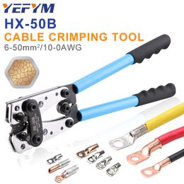 Pliers Crimping Pliers 6-50mm²AWG 10-0 Tube Terminal Crimper Hex Crimp Tool Multitool Battery Cable Lug Cable Hand Tools HX-50B 230620