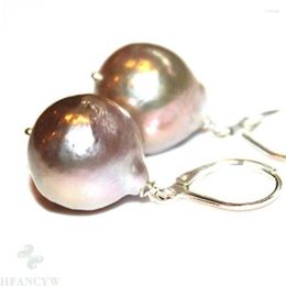 Dangle Earrings 11-13mm Pink Baroque South Sea Pearl Circular 18k Temperament Fashion Jewellery Diy Personality Noble Delicate Irregular