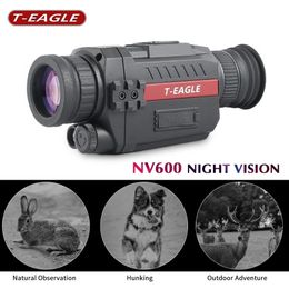 Hunting Cameras TEAGLE NV600 Monoculars Infared Night Vision Scope Digital Vedio Record Magnification8 8G TF Card 200M Range 230620