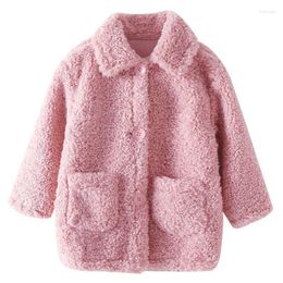 Jackets Plush Girls Jacket Spring Autumn Keep Warm Outerwear Fashion Little Princess Christmas Coat Kids Clothes 2 3 4 5 6 7 Years Old