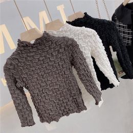 T shirts 2023 Summer Light Luxury Fashion Korean Version Comfortable Casual Sweater Half High Collar Bottoming Shirt Baby Boutique 230620