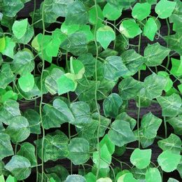 Decorative Flowers 10PCS Garland Plants Vine Wedding Decoration Mariage Natural 1Pc 2.4 Meters Long Green Artificial Hanging Ivy Leaves