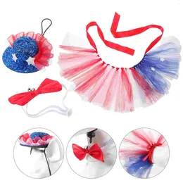 Cat Costumes Pet Outfit Tutu Skirt Dog Costume Dogs Independence Day Patriotic Fourth July Small Puppy Hat