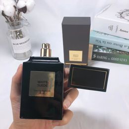 Luxury Design Sexy unisex original perfume white suede 100ml men Parfum spray good smell Long time lasting Scent high version quality fast ship