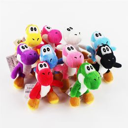 Wholesale anime cute 10cm 10 types color dragon plush toy backpack pendant keychain gift