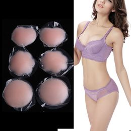 Breast Pad 10 Pair Reusable Invisible Self Adhesive Silicone Breast Chest Nipple Cover Bra Pasties Pad Petal Mat Stickers For Woman 230621