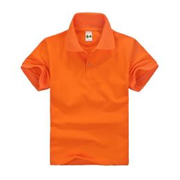 Barnskjortor Summer Kids Polo Shirts Children Cotton Short Sleeved Tops 3-14 Years Boys Girls Lapel Solid Sport Polo Shirts 230620