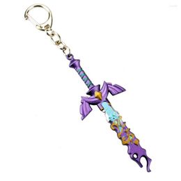 Keychains 9cm Legend Of Zeldas Master Sword Model Keychain For Men Kingdom Tears Multi-color Pendant Key Ring Fans Collection Jewellery Gift