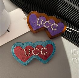 Colourful Letter Spring Clip Love Fragmented Hair Side Peach Heart Bang French Hair Ornament Girl