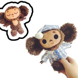 Stuffed Plush Animals High Quality Big Eyes monkey Cute With Pajamas Plush Toy Cheburashka Soft Doll Russia Anime Toy Baby Kids Sleep Appease Doll 230620