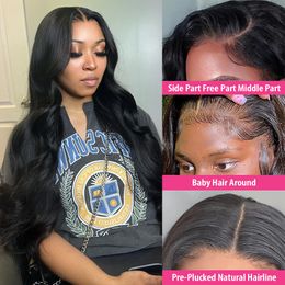 Remy Hair Body Wave 4x4 Lace Front Human Hair Wigs 13x4 Hd Transparent lace Frontal Wig 250Density For Black Women