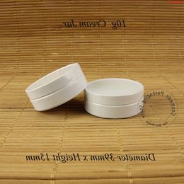 50pcs/Lot Promotion 10g Cream Jar Small Women Cosmetic White Container 1/3OZ Empty Aluminium Case Mini Vial Refillable Packaginghigh qty Sowl