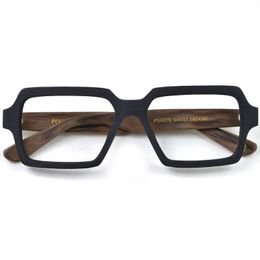 Eyeglass Frame Classic Square Japan Style Big Size Eyewear Wood Texture Acetate Prescription Glasses For Men Reading Eyeglass Frames 230621