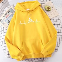 Men's Hoodies Mountain Bike Heartbeat Funny Mtb Dirt Men'S Hoodie Fashion Daily Quality Clothing Vintage Loose Clothes