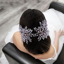 Hair Clips Luxury Full Rhinestone Crystal Combs For Wedding Accessories Women Handmade Bridal Head Band Vines Two Comb Ornaments