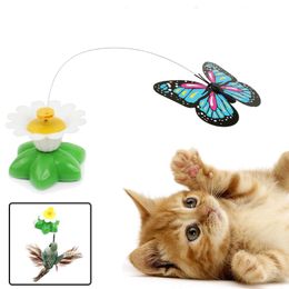 Pet Cat Puppy Electric Toys Teaser Interactive Cat Rotating Butterfly Funny Toy Automatic Teaser Dog Kitten Scratch Exercise Toy