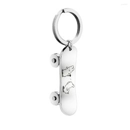 Keychains Stainless Steel Skate Board Key Chain 1pc Metal Keychain Funny