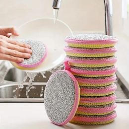 1pc Kitchen Thickened Dishwashing Sponge, Household Scouring Pad, Pot Washing Rag, Double-sided Dish Towel, Sponge Dish Cloth
