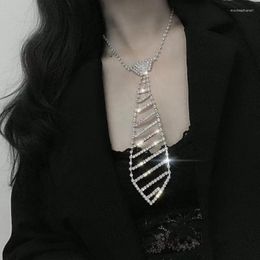 Chains 2023 Fashion Luxury Women Shiny Rhinestone Long Necklace Tie Accessories Bridal Wedding Party Jewellery Gift Wholesale