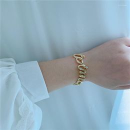 Bangle 2023 Vintage Elegant Simple Asymmetric Set Opening Letter Golden Bracelet Ring For Women Jewelry Party GiftsBangle Raym22