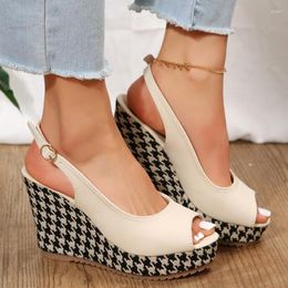 Sandals Casual Women's Wedge Heels Shoes 2023 Summer Fashion Party Platform High For Women Large Size 35-42