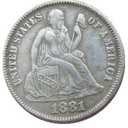 US 1881 P/S Liberty Seated Dime Silver Plated Copy Coins