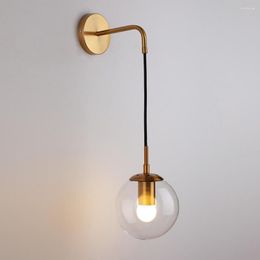 Wall Lamps Loft Glass Ball Retro Antique Lights For Bedroom Bedside Living Room Corridor Stairs Nordic Indoor Lighting