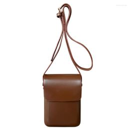 Evening Bags 2023 Small And Versatile Vertical Japanese Korean Change Mobile Phone Bag Simple Box Men's Women's Texture Messenger