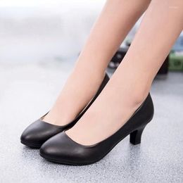 Dress Shoes 2023 Spring Autumn Fashion Office Lady Women's Leather High Heels Wedding Woman Comfortable Pumps