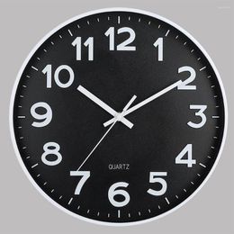 Wall Clocks 12in 30cm Black Clock ABS Modern Decorative Fashion Mute Living Room Simple Quartz Silent Round