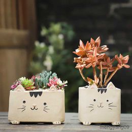 Planters Pots Cute Cartoon Animal Flowerpot Ceramic Succulent Plant Elephant Rabbit Planter Pot Home Decor Craft Bonsai Pot Flower Pot R230621