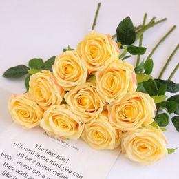 Decorative Flowers Wonderful Faux Flower Exquisite Details Long Stem Fake Silk Rose Eye-catching Real Touch Artificial Home Improvement