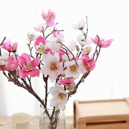 Dried Flowers Long Branch Lily Artificial Silk Garden Wedding Home Decoration Spring Fake Plant Banquet Party Table Arrangement
