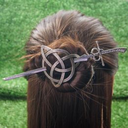 Hair Clips Vintage Viking Triangle Celtic Clip Sword Hairpin Women Ornament Gift