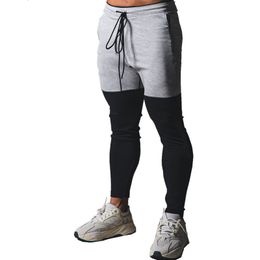 Mens Pants Contrast Colour Jogger Sweatpants Man Gyms Workout Fitness Cotton Trousers Male Casual Fashion Skinny Track 230620