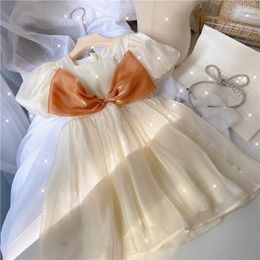 Girl Dresses Summer Toddler Lovely Tulle Dress Bow Wedding Gown Kids Party Wear Princess Baby Bowknot Birthday Gift