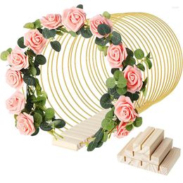 Decorative Flowers Hoop DIY Floral Garland Wreath Metal Round Iron Craft Ring Bamboo Circle Frame Wedding Centerpieces Ornament