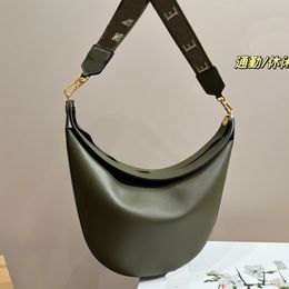 Axillary Crescent Bag Lady Handbag Purse Cowhide Genuine Leather Crossbody Bags Removable Fashion Letters Woven Shoulder Strap Luna Half Moon Wallet