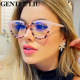 Eyeglass Frame Cat Eye Anti Blue Light Glasses Women Trends Optical Prescription Eyeglasses Frame Female Fashion Anti-Fatigue Eyewear 230621