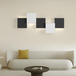 Wall Lamp Art Design Geometry LED Living Room Bedside Aisle Atmosphere Sconces Surface Mount White Black Metal Lighting