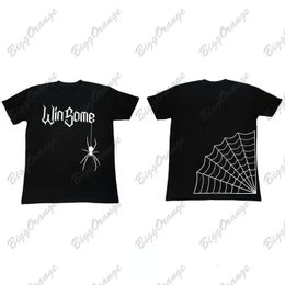 Mens TShirts High Quality Printing Technology Versatile Tshirt Spider Pattern Clothing Street Po Gothic Y2k Simplicity Tees 230620